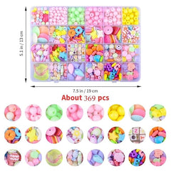 BEADSHUB Jewellery Making Kit for Girls, Colorful Bracelet Making Set for Kids DIY Craft Necklace Making, Activity Toys for Girls Age 6-12 Years Old