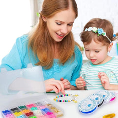 BEADSHUB 6000 Pcs Clay Beads Bracelet Making Kit with Kodi Shell, Charms, Scissors & String Thread Jewelry Multi Flat Beading Combo Accessories For School Project Craft Work for Girls, Kids & Adults Gifts