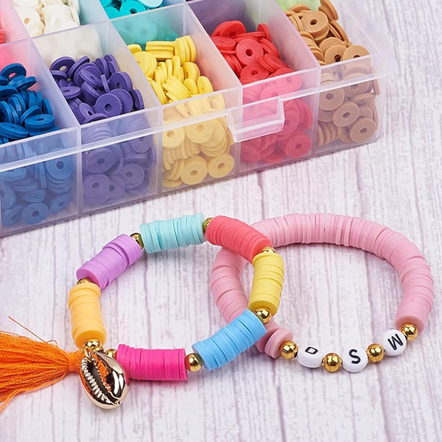 BEADSHUB Jewellery Making Kit for Girls, Colorful Bracelet Making Set for Kids DIY Craft Necklace Making, Activity Toys for Girls Age 6-12 Years Old